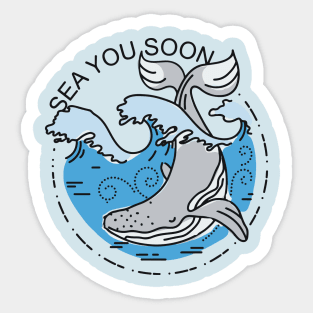 Sea you soon [Positive tropical motivation] Sticker